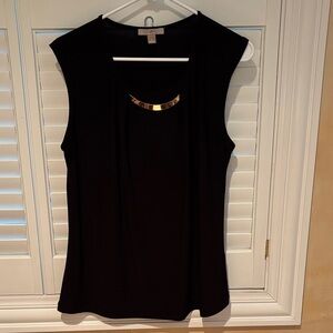 Roz & Ali Black Top with Gold Accent